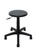 Banco multiusos, asiento de poliuretano, mecanismo fijo con altura ajustable. Dimensiones: ancho 55 cm, profundidad 55 cm, altura 54 cm.  Negro