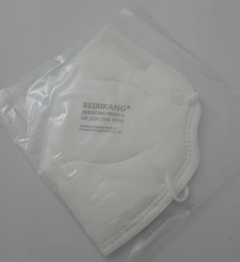 Cubrebocas KN95 blanco.  Caja con 40 piezas.