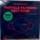 Cubrebocas KN95 blanco.  Caja con 40 piezas.