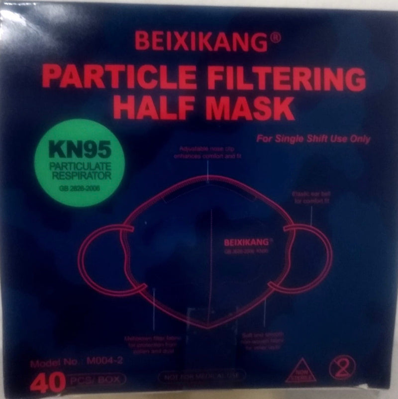 Cubrebocas KN95 blanco.  Caja con 40 piezas.