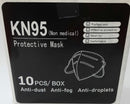 Cubrebocas KN95 negro. Caja 10 piezas