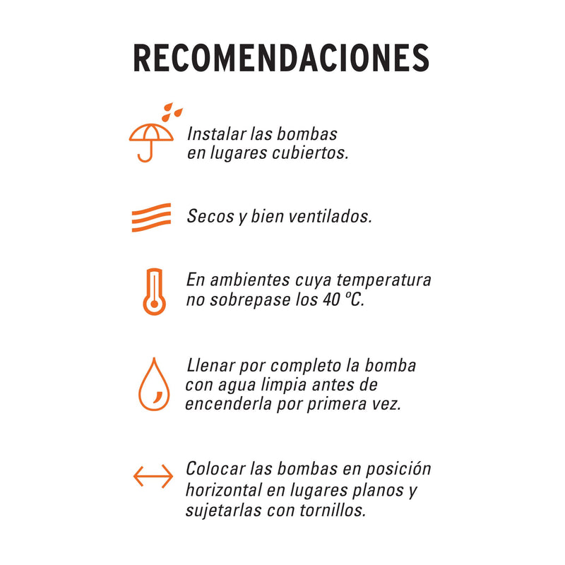 Bomba sumergible de hierro fundido para agua limpia 3/4 HP