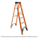 Escalera de tijera, tipo ll, 6 peldaños, fibra de vidrio