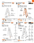 Escalera de tijera, tipo ll, 7 peldaños, fibra de vidrio
