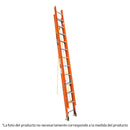 Escalera de extensión, tipo II, 28 peldaños, fibra de vidrio