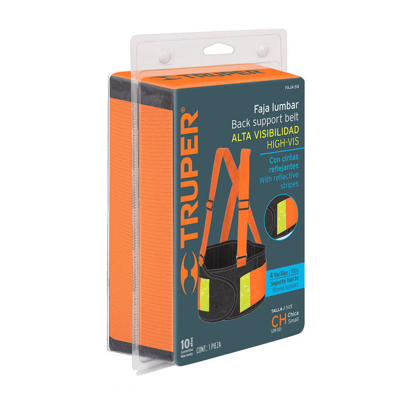 Faja lumbar de alta visibilidad c/ reflejantes, naranja, CH