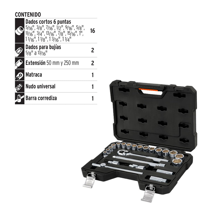 Juego de herramienta para mecánico, std, 23 piezas