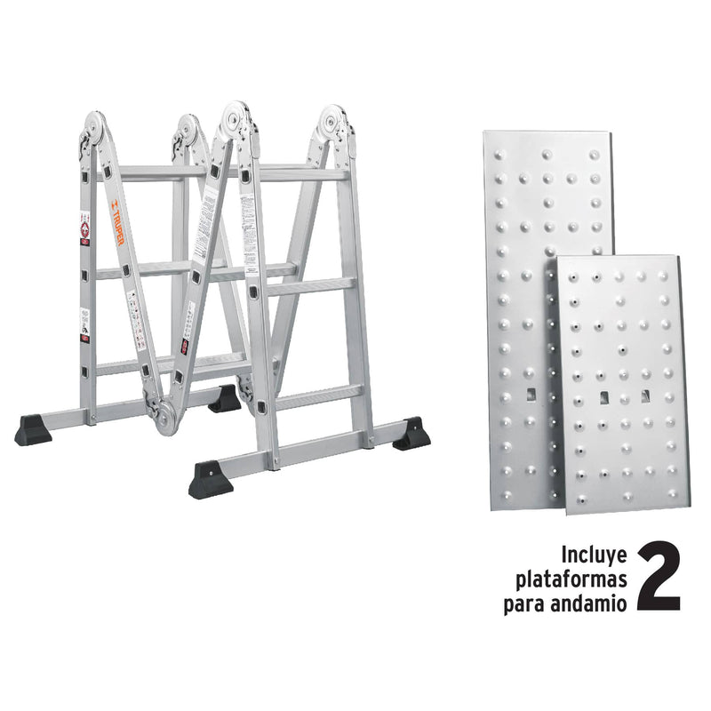 Escalera multiposición, 12 peldaños, Tipo I