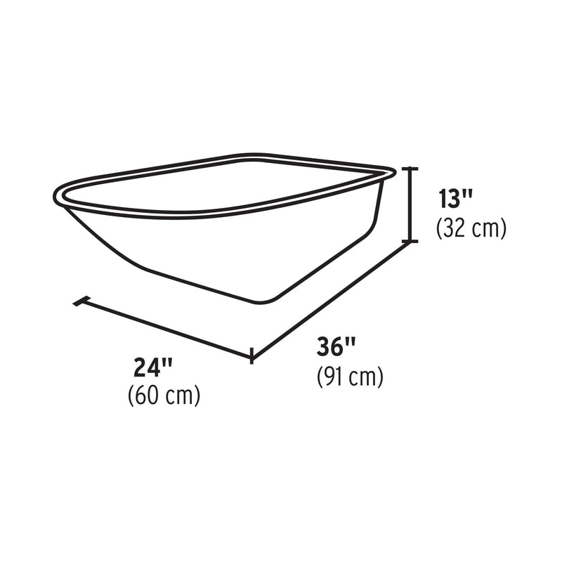 Carretilla 4.75 ft3, bandeja angosta, llanta imponchable