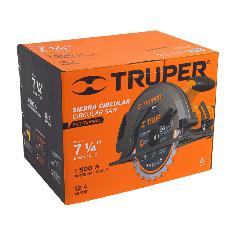 Sierra circular, 7-1/4', profesional, 1500 W