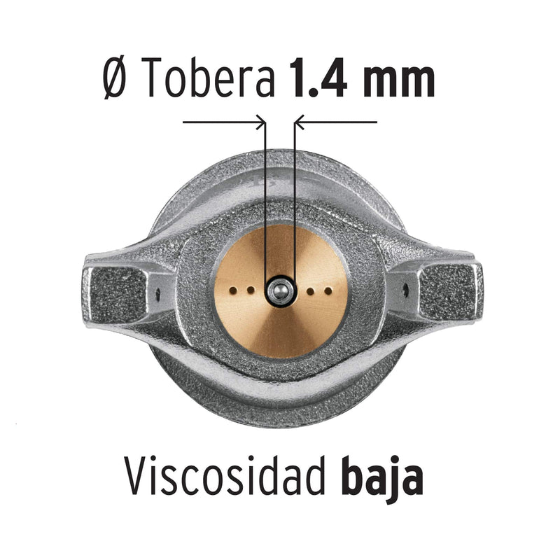 Pistola p/pintar gravedad LVMP,vaso aluminio, boquilla 1.4mm