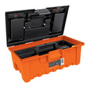 Caja plástica 16' con compartimentos, naranja