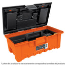 Caja plástica 22' con compartimentos, naranja