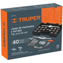 Juego de machuelos y tarrajas, 40 piezas