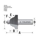 Broca para router, doble romana, 1-3/8' con balero
