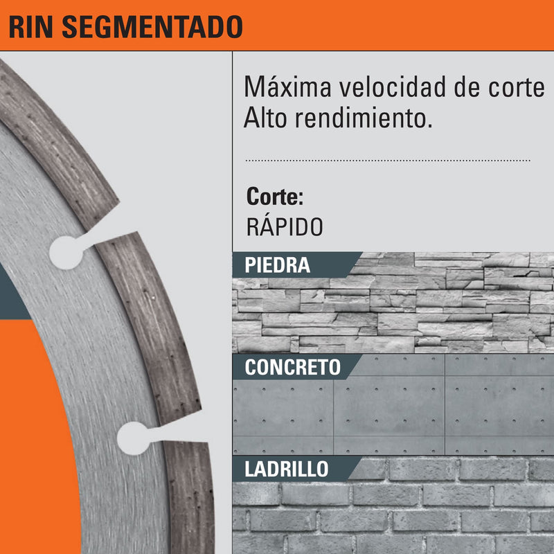 Disco de diamante, rin segmentado, 7'