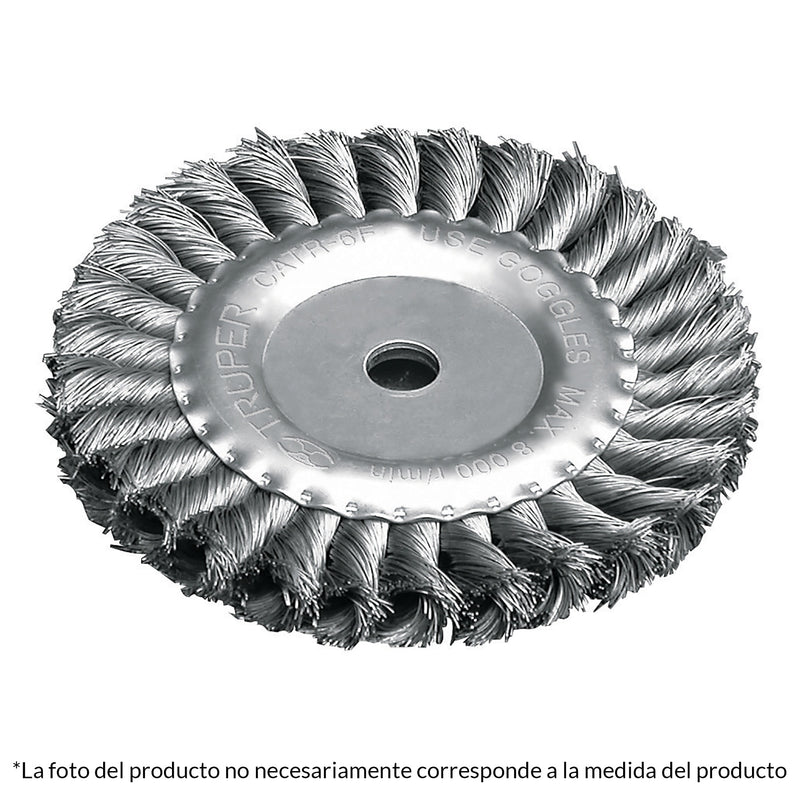 Carda trenzado grueso, 6 X 5/8' para esmeril