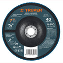 Disco laminado, 7', grano 40, centro 7/8'