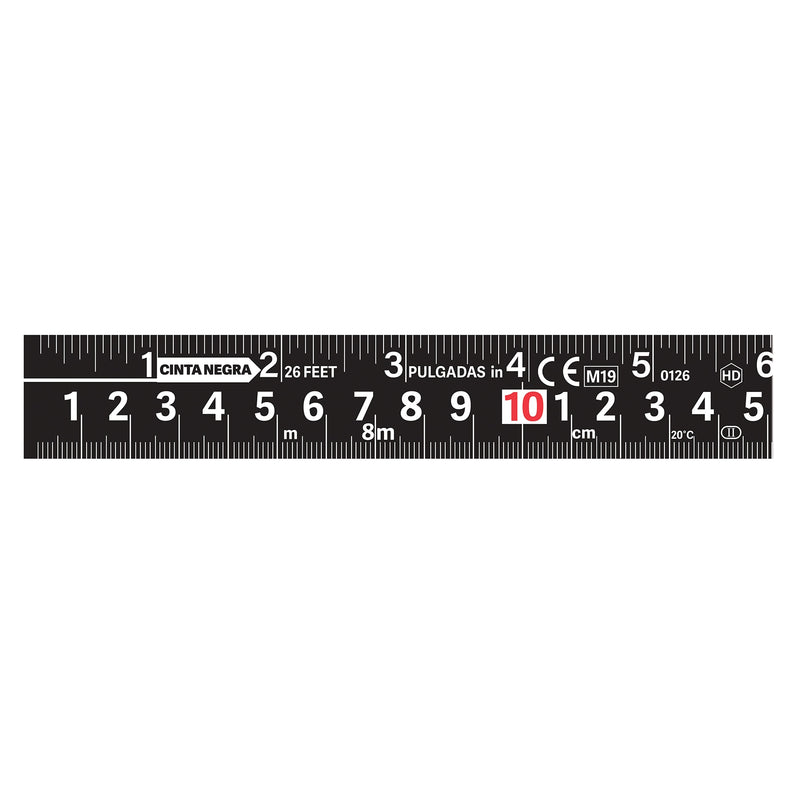 Flexómetro Cinta Negra, 8 m, cinta 27 mm
