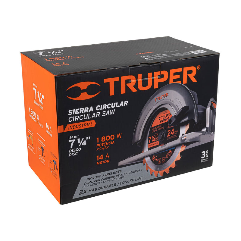 Sierra circular 7-1/4', industrial, 1800 W