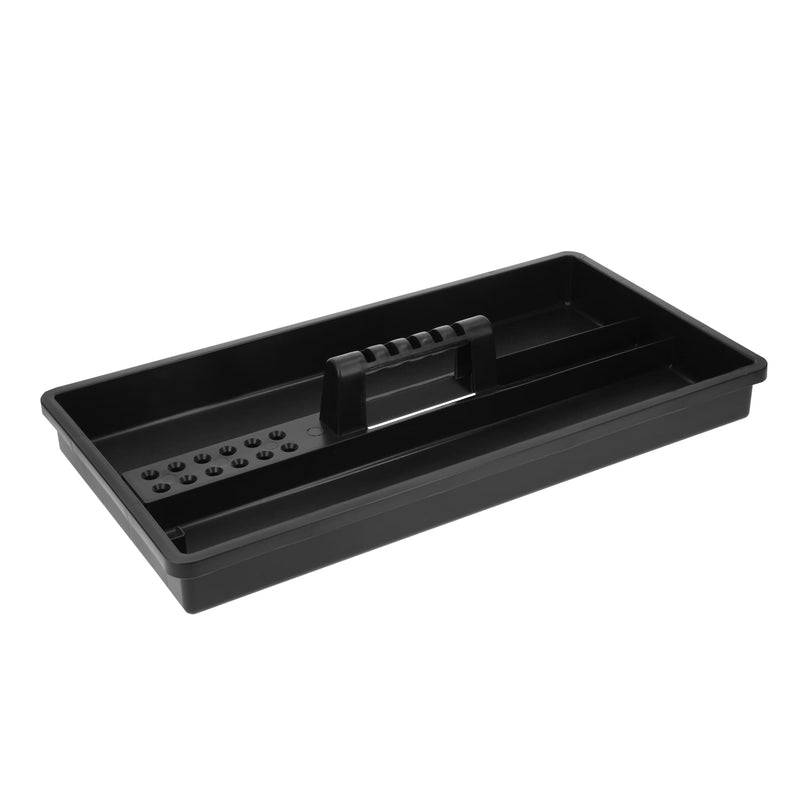 Caja plástica 19' c/compartimentos, naranja, broche metálico