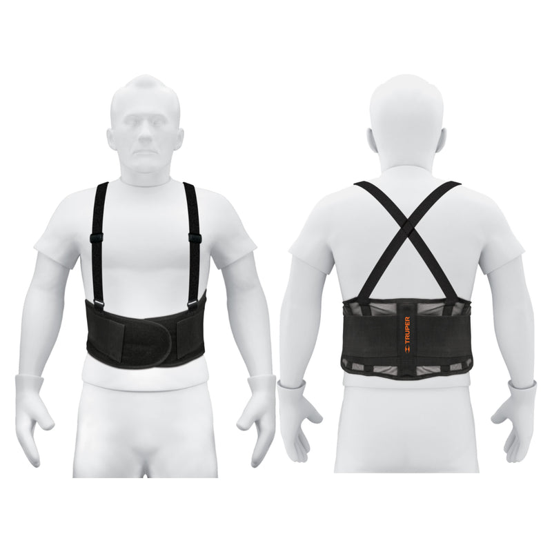 Faja con tirantes ajustables, ventilada, talla mediana