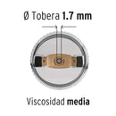 Pistola p/pintar gravedad HVLP, vaso plástico, boquilla 1.7mm
