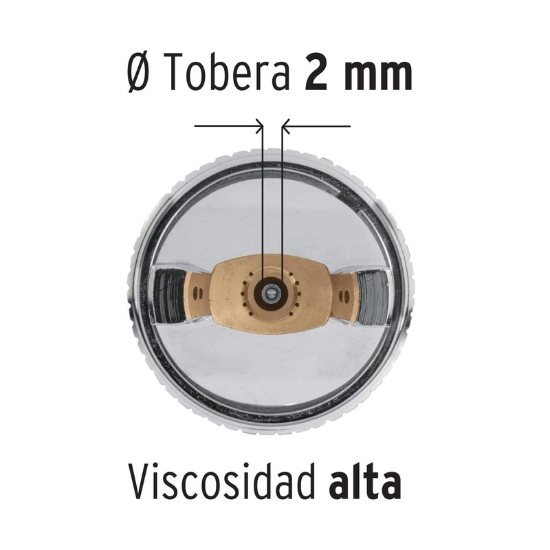 Pistola p/pintar gravedad HVLP,vaso plástico, boquilla 2.0mm