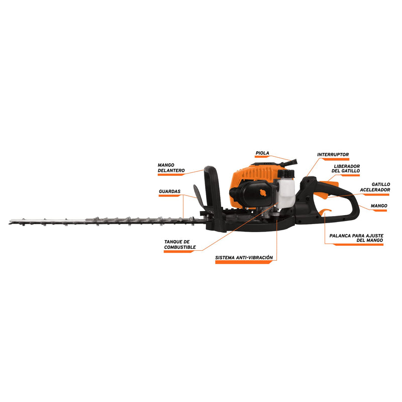 Cortasetos con motor a gasolina 26 cc, uso profesional
