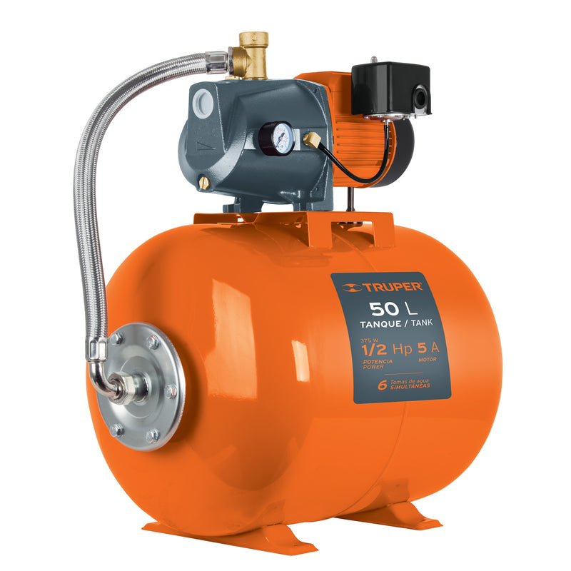 Bomba hidroneumática 1/2 HP, 50 litros