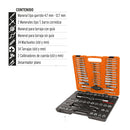 Juego de machuelos y tarrajas, 76 piezas