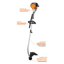 Desbrozadora a gasolina 30 cc mango 'D', 17' corte, curva