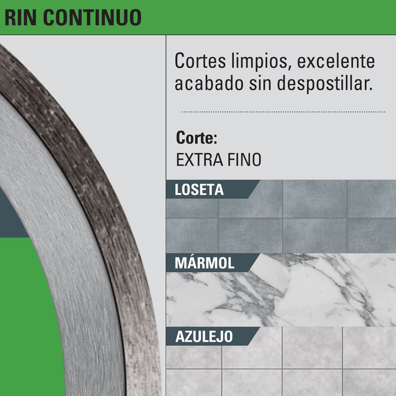 Disco de diamante, rin continuo, 9'