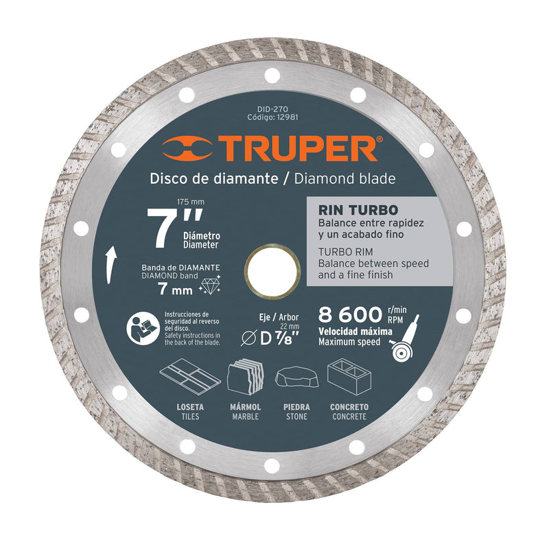 Disco de diamante, rin turbo, 7'
