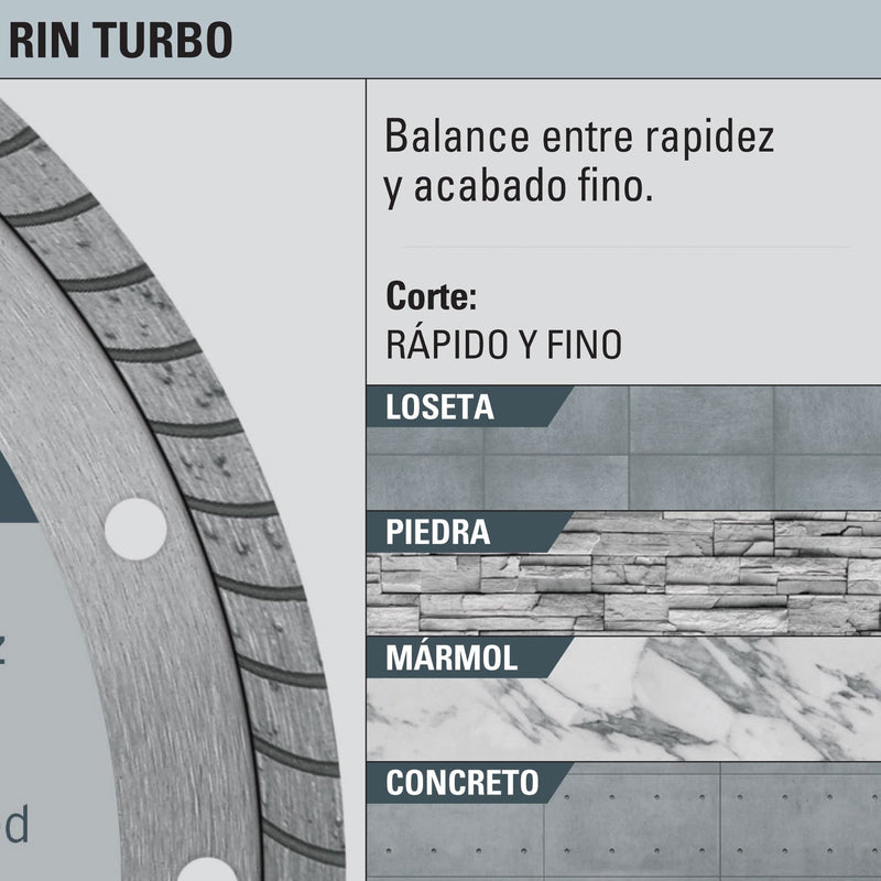 Disco de diamante, rin turbo, 7'