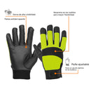 Guantes mecánico, alta visibilidad, palma poliuretano, verde