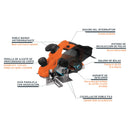 Cepillo eléctrico, 3-1/4', profesional, 850 W