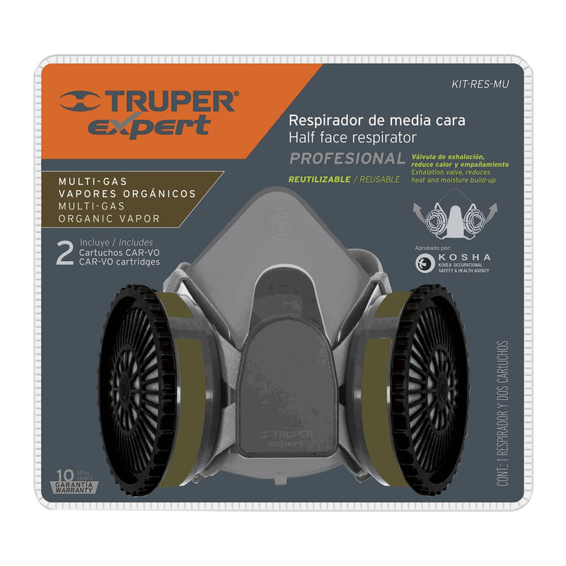 Kit respirador profesional con cartuchos multigas