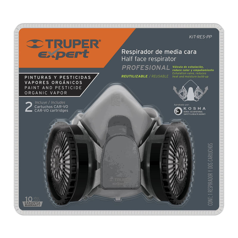 Kit respirador profesional con cartuchos pintura y pesticida