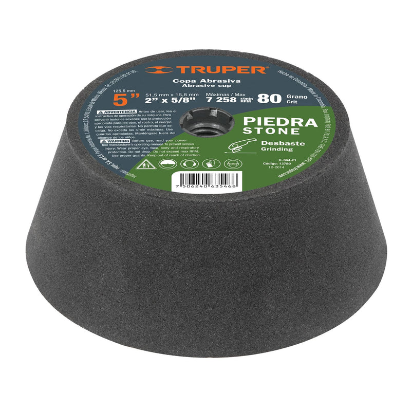 Copa desbaste, 5', grano 60 para piedra