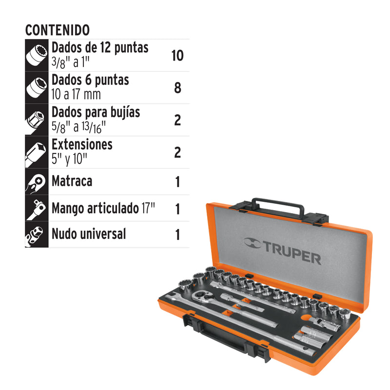 Juego de herramienta para mecánico, mixto, 25 piezas
