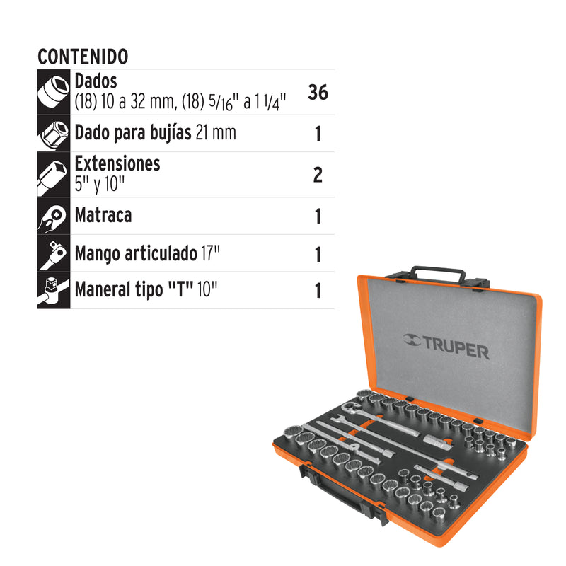 Juego de herramienta para mecánico, mixto, 42 piezas