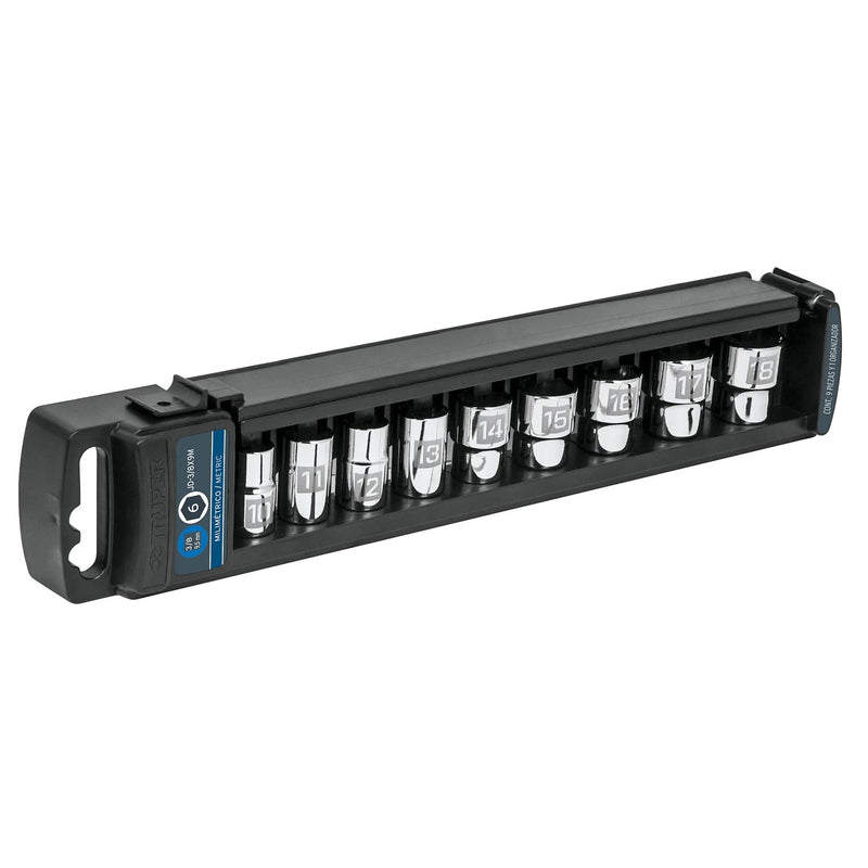Juego de dados, cuadro 3/8', 9 piezas