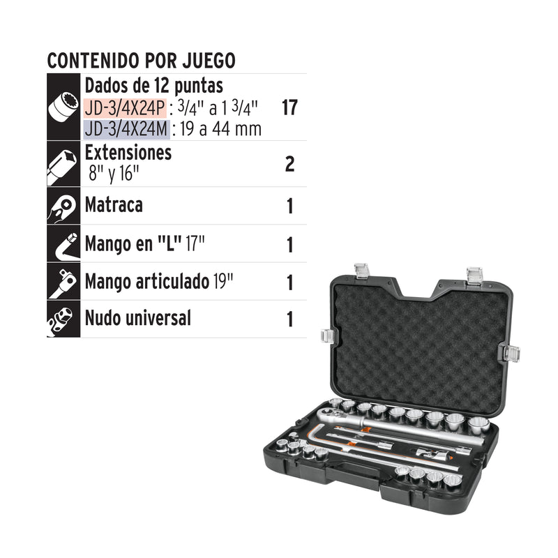 Juego de herramienta para mecánico, std, 23 piezas