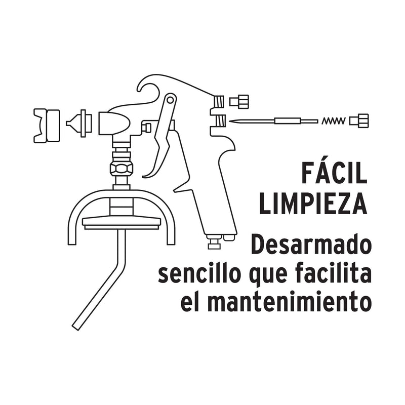 Pistola p/pintar gravedad HVLP,vaso plástico, 1.4 mm, Expert