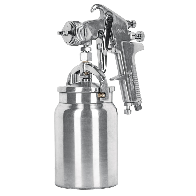 Pistola p/pintar succión HVHP, vaso alum, 1.8mm, 3 perillas
