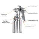 Pistola p/pintar succión HVHP, vaso alum, 1.8mm, 3 perillas