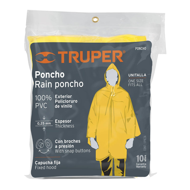 Poncho unitalla, espesor 0.25mm, PVC (impermeable)