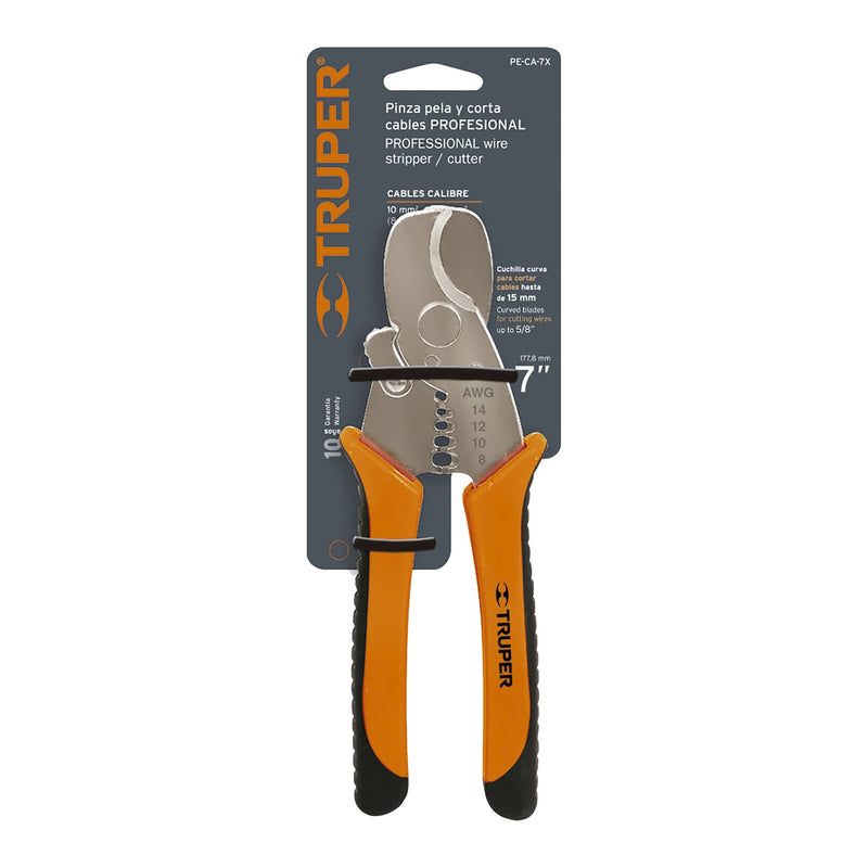 Pinza pela cables y corta cables 7', profesional