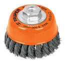 Carda copa,alambre trenzado grueso,4xM14', mm para esmeril